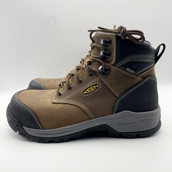 KEEN Womens Evanston 6" Work Boots US 8.5 Wide Brown Carbon Fiber Toe WP NIB - Picture 9 of 13